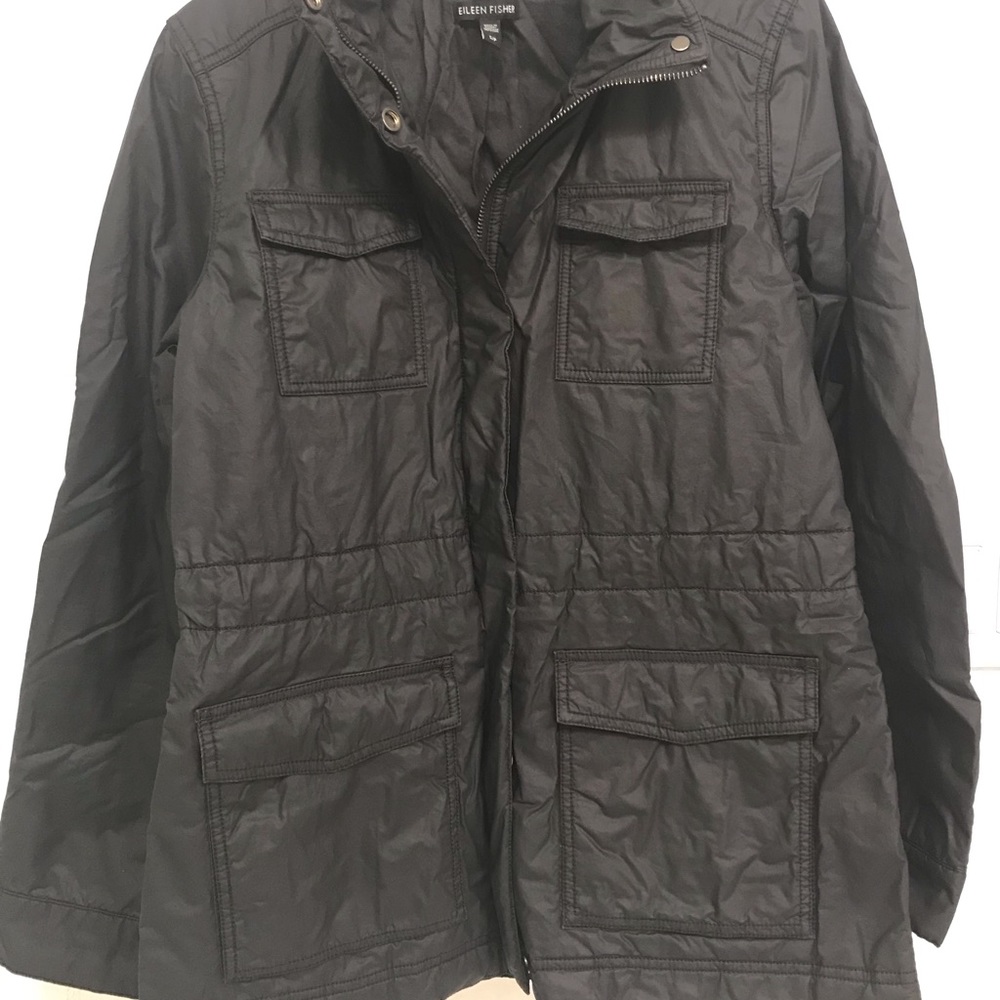 Eileen Fisher waxed cotton utility jacket